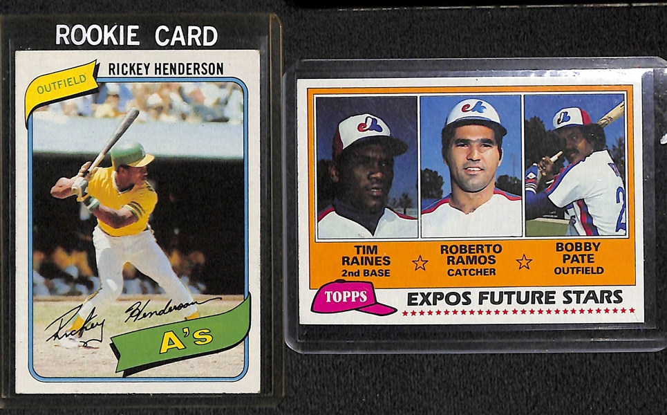 Lot of 13 Baseball Rookie Cards from the 1980s w. Henderson