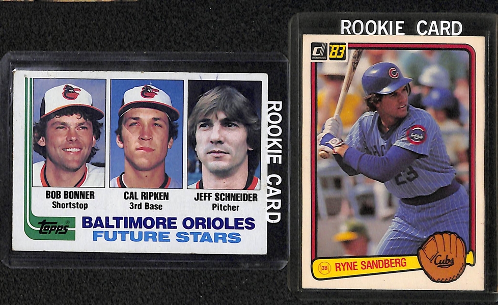 Lot of 13 Baseball Rookie Cards from the 1980s w. Henderson