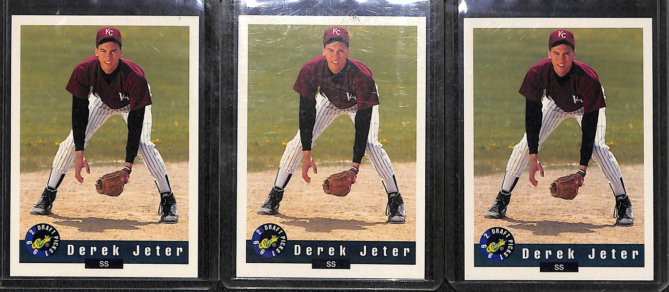 Lot of 57 1993 Derek Jeter Rookie & Base Cards Including 11 Upper Deck Rookie Cards