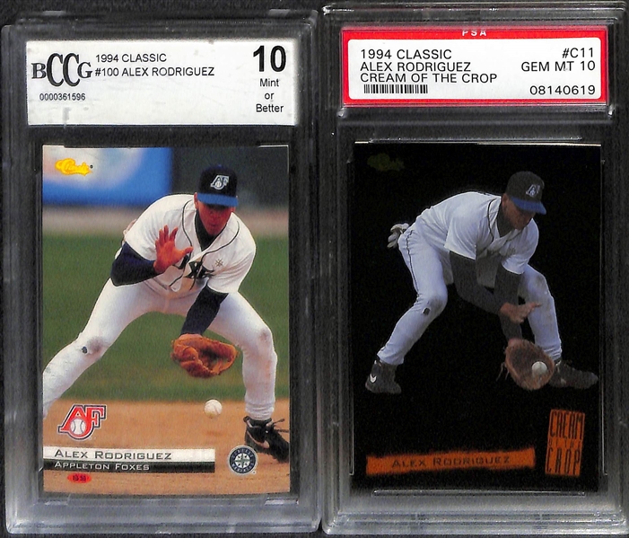 Lot of 30 Alex Rodriguez Graded & Ungraded Cards from 1993 & 1994