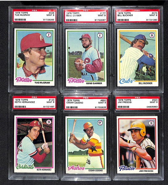 Lot of 80 - 1978 Topps Graded Baseball Cards - All PSA 9s!