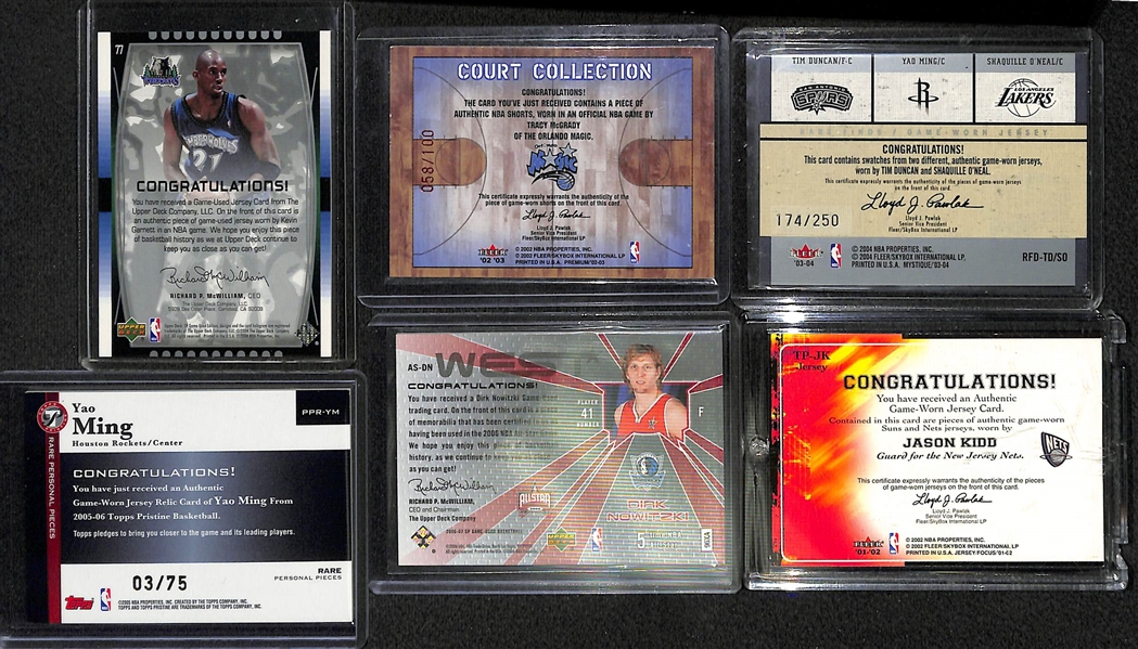 Lot of 63 Basketball Relic Cards w. McGrady