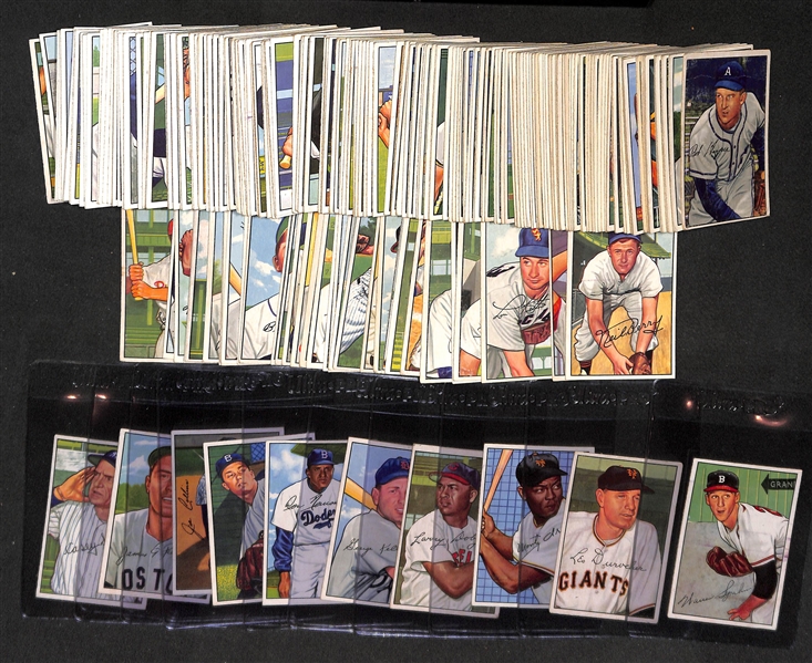 1952 Bowman Baseball Partial Set - 217 Different Cards w. Spahn
