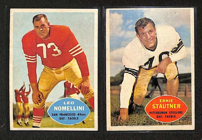 Lot of 101 Different 1960 Topps Football Cards Including Many High Grades w. Ray Berry