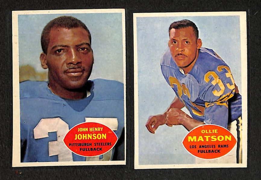 Lot of 101 Different 1960 Topps Football Cards Including Many High Grades w. Ray Berry
