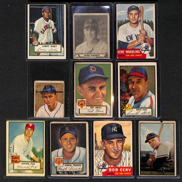 Lot of 10 Baseball Cards from 1940-1953 w. Larry Doby