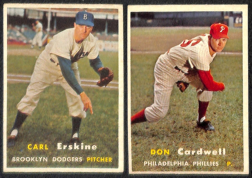 Lot of 12 1957 Topps Baseball Cards w. Roberto Clemente