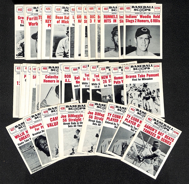 Lot of 40 1961 Nu-Card Baseball Scoops w. Willie Mays