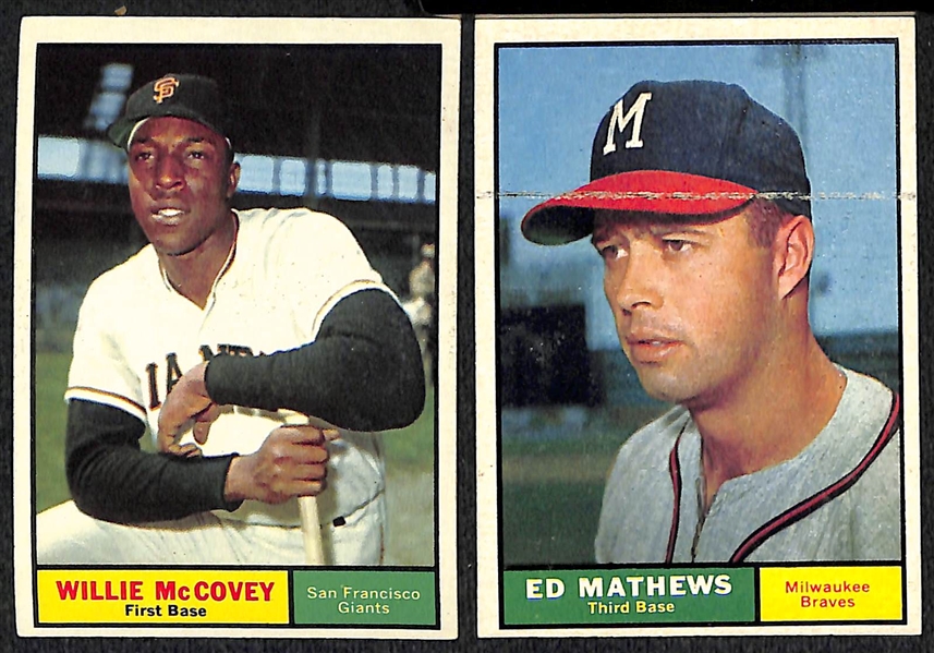 Lot of 37 1961 Topps Baseball Cards w. Willie McCovey