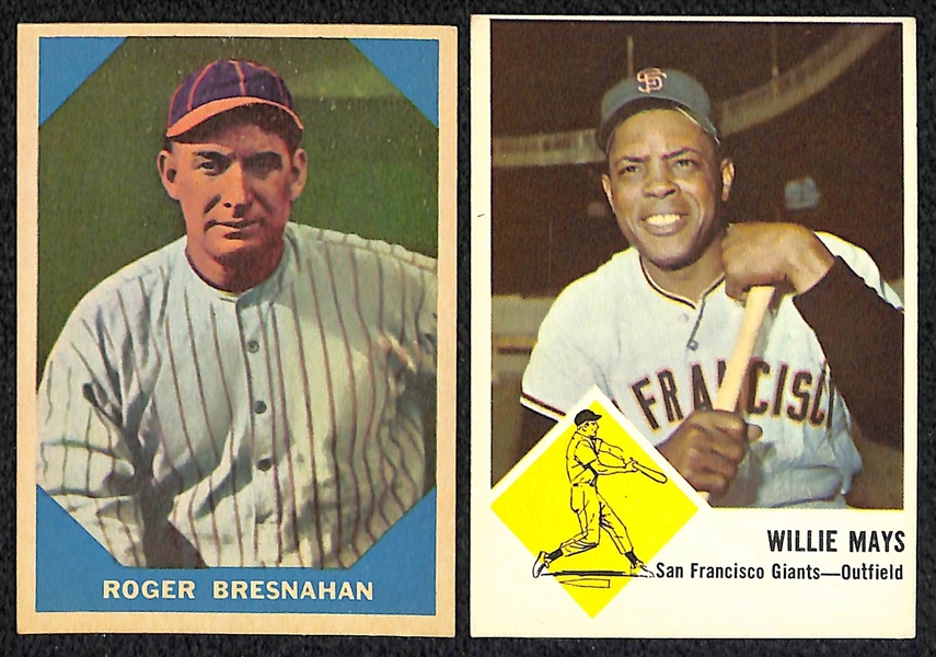 Lot of 22 1959-1963 Fleer Baseball Cards w. Willie Mays