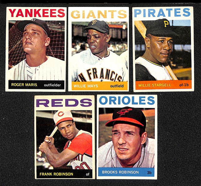 Lot of 47 1964 Topps Baseball Cards w. Roger Maris