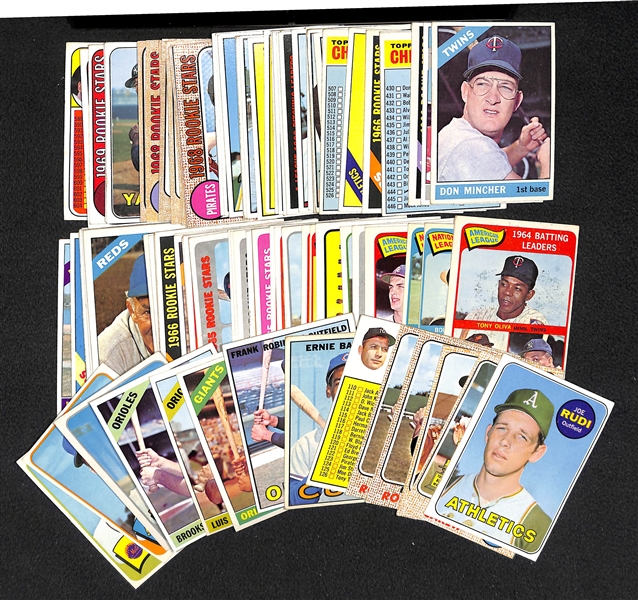 Lot of 102 1965-69 Topps Baseball Cards w. Warren Spahn