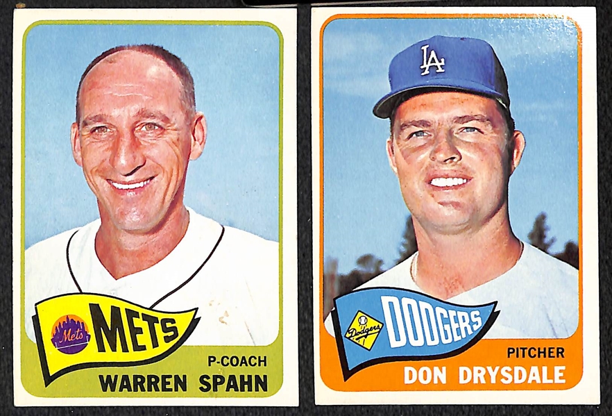 Lot of 102 1965-69 Topps Baseball Cards w. Warren Spahn