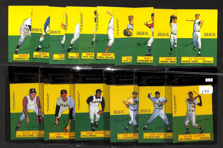 Lot of 16 1964 Topps Stand Up Cards w. Hank Aaron BVG 3.5