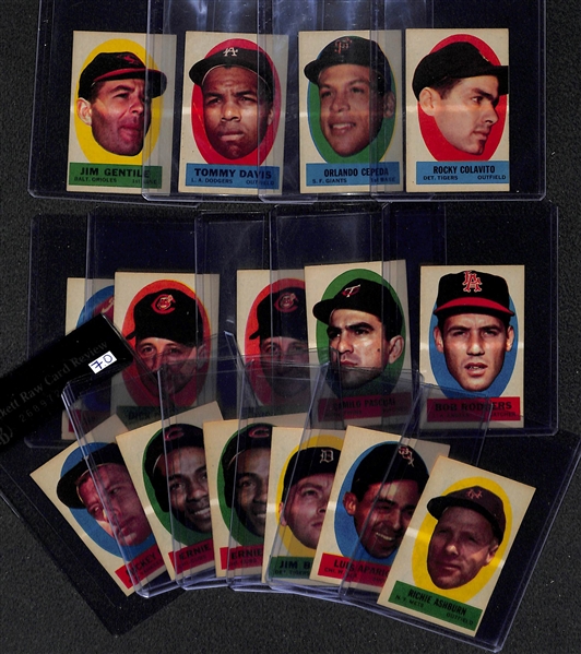Lot of 15 1963 Topps Peel Offs w. Mickey Mantle BVG 7