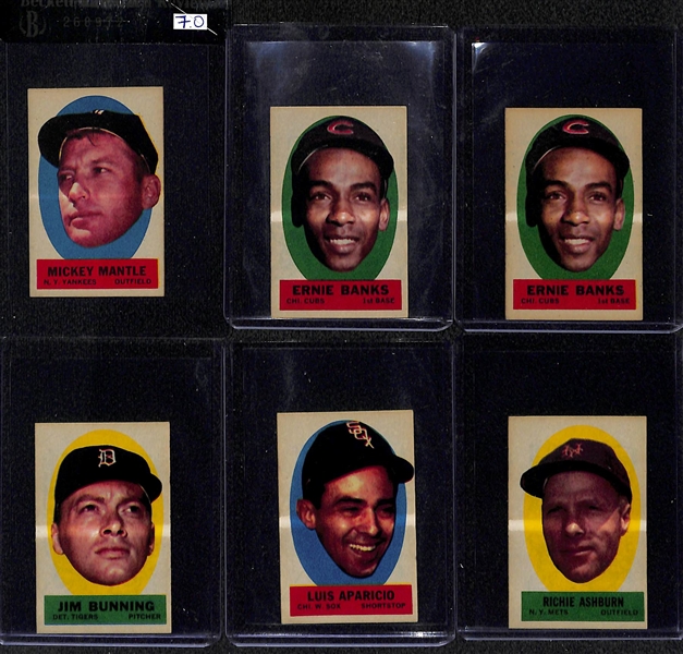 Lot of 15 1963 Topps Peel Offs w. Mickey Mantle BVG 7