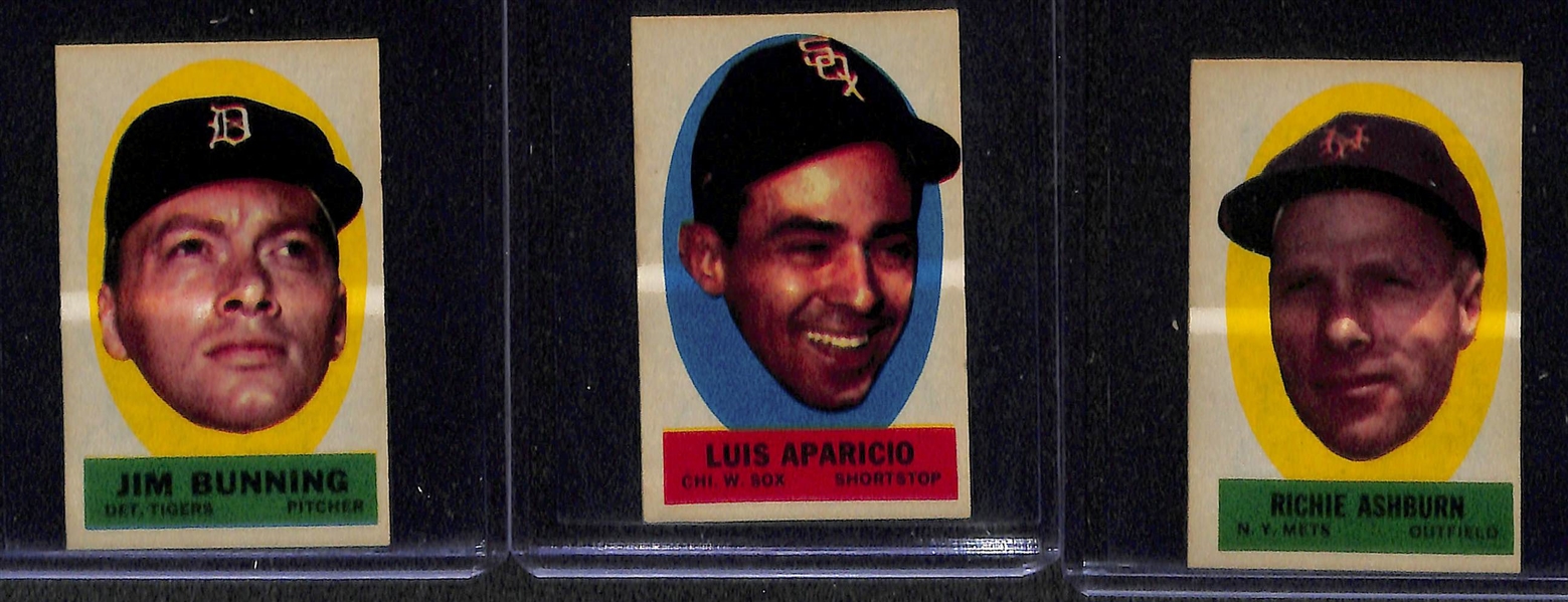 Lot of 15 1963 Topps Peel Offs w. Mickey Mantle BVG 7