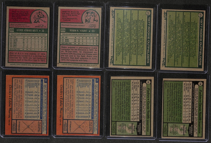 Lot Of 8 Topps Baseball RC's 1975-79 w. Brett