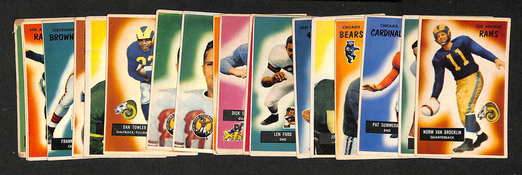Lot Of 19 1955 Bowman Football Cards w. Van Brocklin