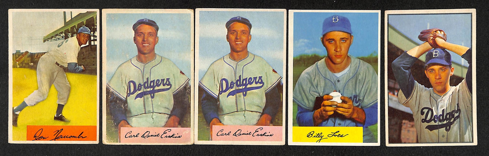 Lot Of 42 Dodgers Cards 1953-56 w. Jackie Robinson 