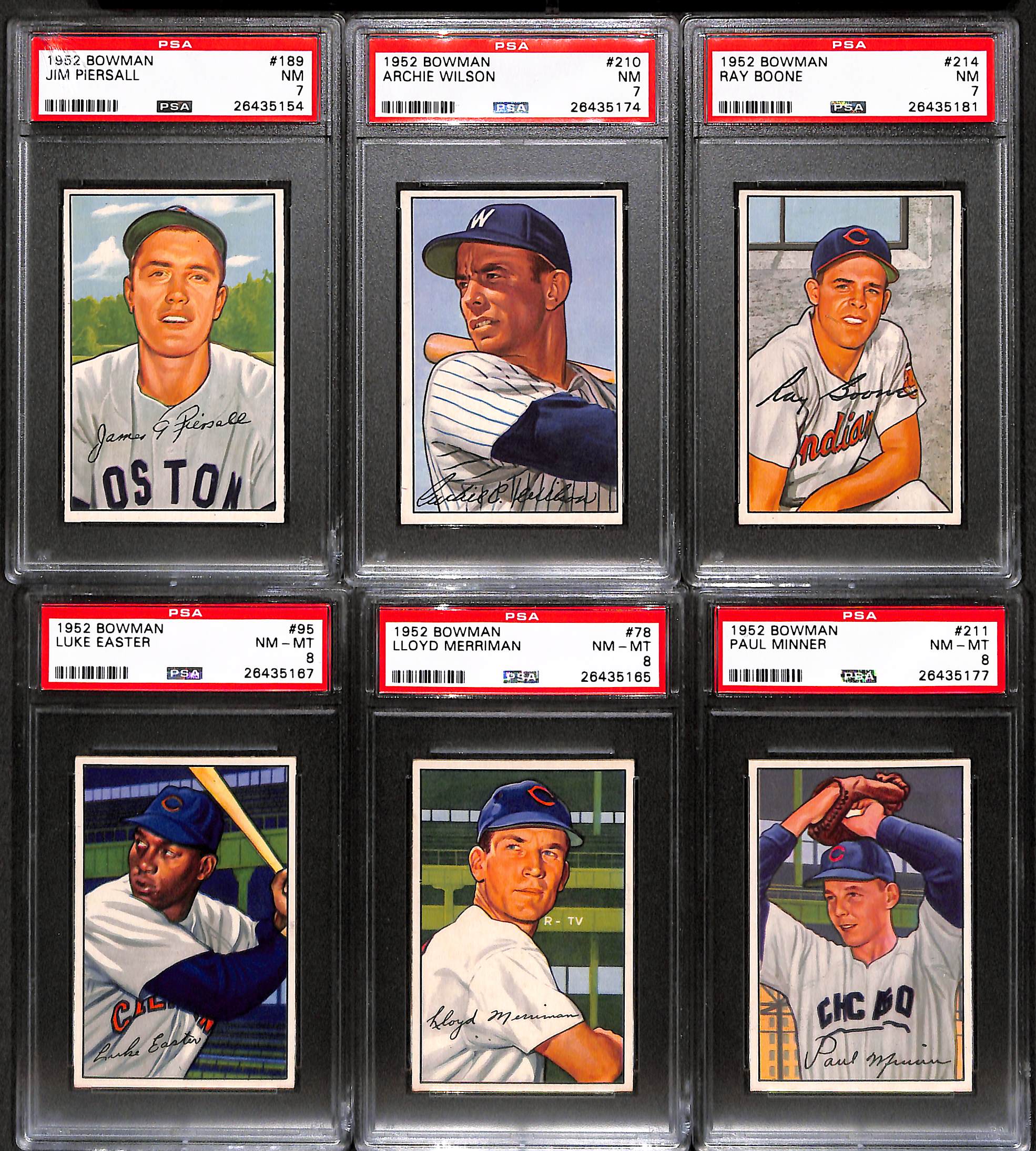 Lot Detail High Grade 1952 Bowman Baseball 6Card Lot All PSA 8 and 7