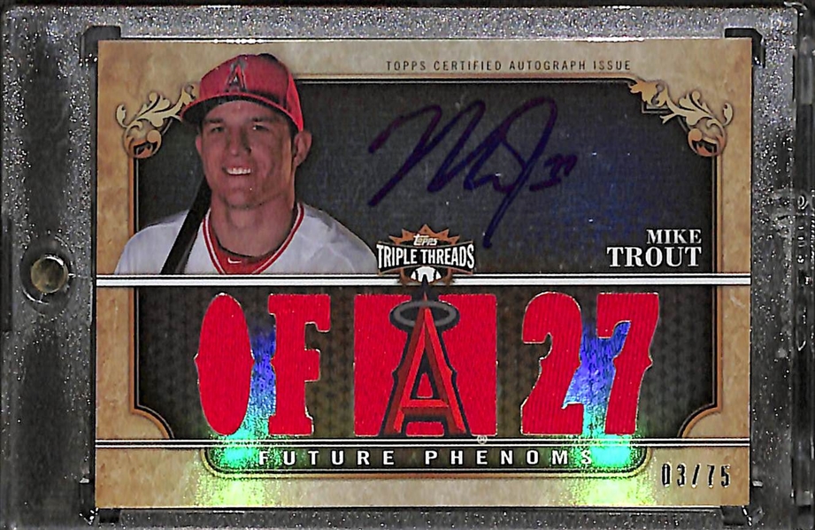 2013 Topps Triple Threads Mike Trout Autograph Jersey Relic Card #3/75