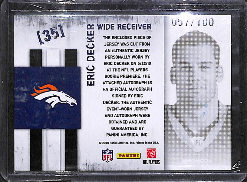 Lot of 80 Football Autograph Cards w. Eric Decker