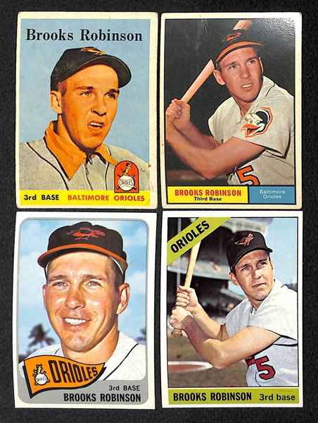 Brooks Robinson & Jim Palmer Orioles Baseball Card Lot (12 Cards - 9 Robinson and 3 Palmer)