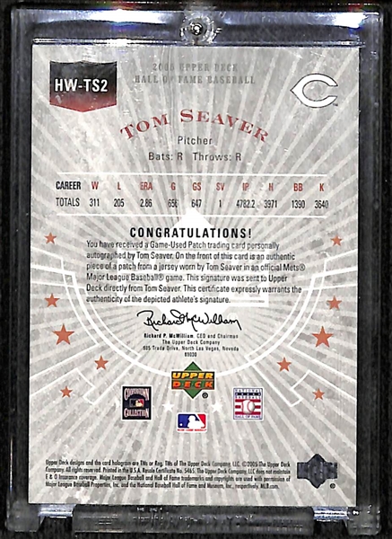 2005 Upper Deck Hall Of Fame Tom Seaver Autograph Patch Card #4/5