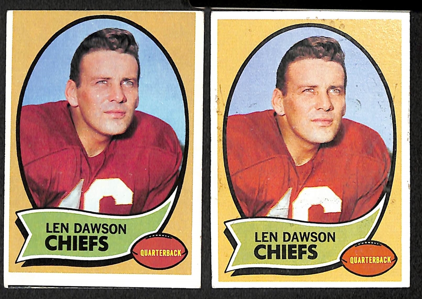 Lot of 51 1970 Topps Assorted Football Cards w. Len Dawson (x2)