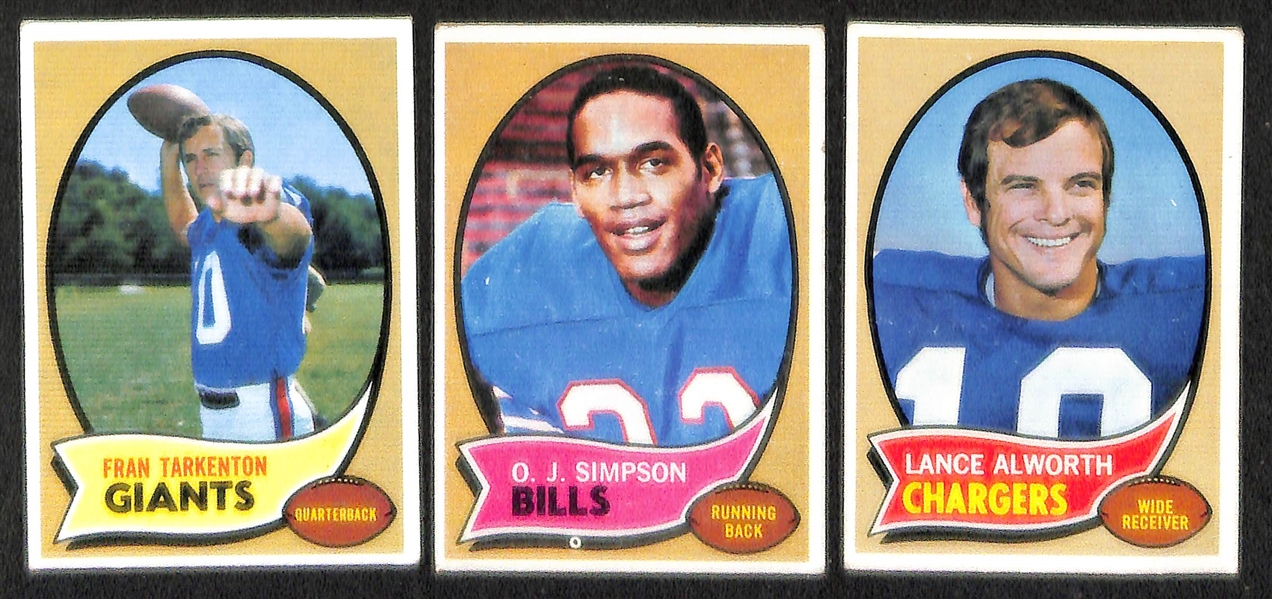 Lot of 51 1970 Topps Assorted Football Cards w. Len Dawson (x2)