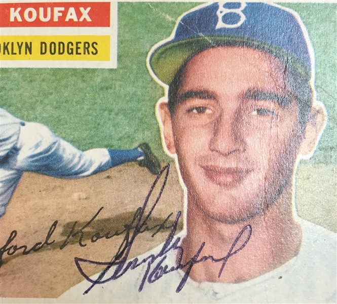 1956 Topps Sandy Koufax Autographed Baseball Card - JSA