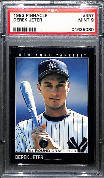 Lot of 9 1993 Derek Jeter Graded Rookie & Base Cards Including 1993 Select #360 PSA 10 Gem Mint