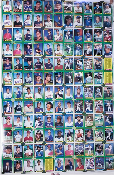 1989 Topps Baseball Uncut Sheet & (3) - 1990 Topps Baseball Uncut Sheets