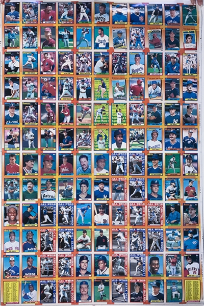 1989 Topps Baseball Uncut Sheet & (3) - 1990 Topps Baseball Uncut Sheets