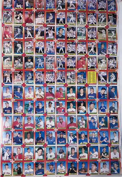 1989 Topps Baseball Uncut Sheet & (3) - 1990 Topps Baseball Uncut Sheets