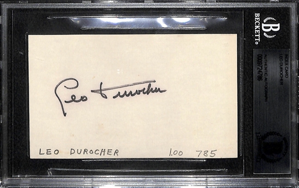 Lot Of 3 Signed Photos & Index Cards: Ashburn & Durocher - Beckett Authentic