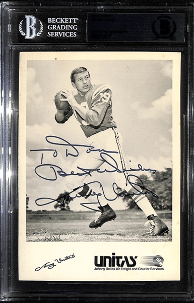 Johnny Unitas Autographed 5 x 7 Photo - Beckett Authentic