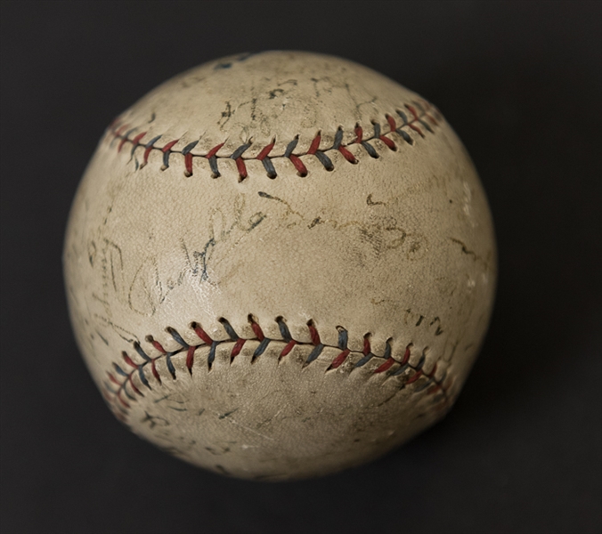 1923 Detroit Tigers Team Signed Official Reach AL Baseball w. 3 HOFers - Ty Cobb, Heinie Manush, Harry Heilmann