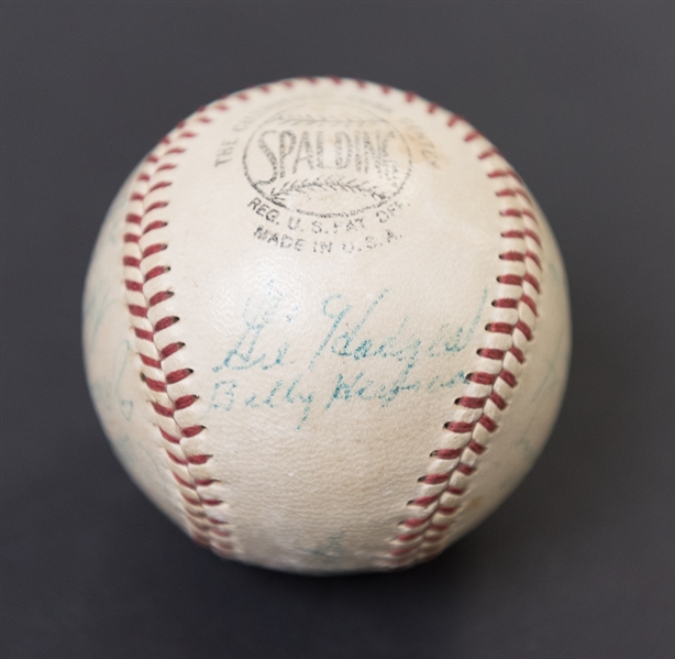 1957 Brooklyn Dodgers Team Signed Baseball w. Roy Campanella Pre-Accident Signature