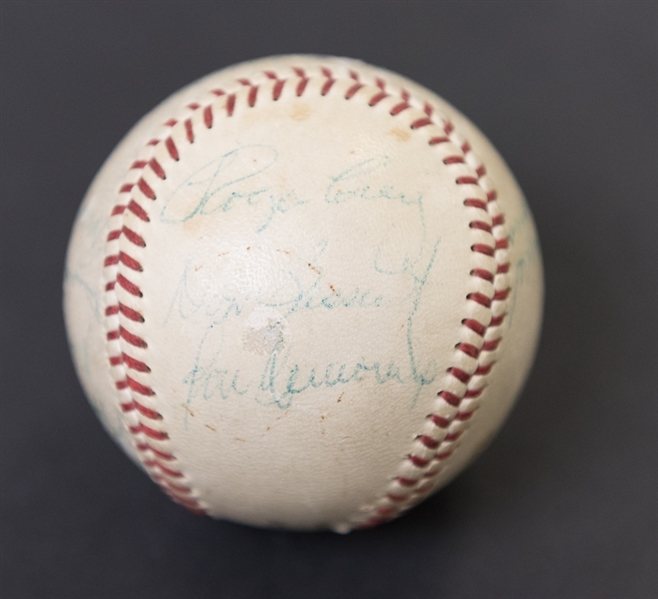 1957 Brooklyn Dodgers Team Signed Baseball w. Roy Campanella Pre-Accident Signature