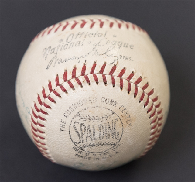 1957 Brooklyn Dodgers Team Signed Baseball w. Roy Campanella Pre-Accident Signature