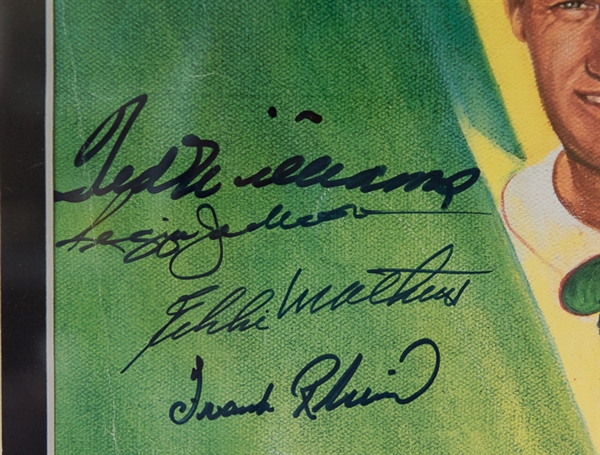 500 Home Run Club Signed & Framed Photo - 12 Autographs inc. Mickey Mantle, & Artist Ron Lewis!