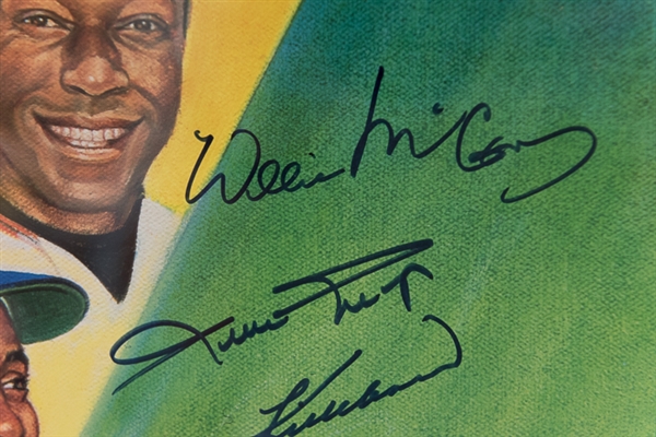 500 Home Run Club Signed & Framed Photo - 12 Autographs inc. Mickey Mantle, & Artist Ron Lewis!