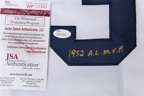 Bobby Shantz Signed Philadelphia A's Style Jersey - JSA (Inscribed 1952 AL MVP)