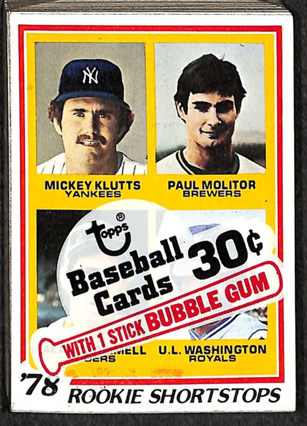 Lot of (2) Unopened 1978 Topps Baseball Cello Packs w. Ryan and Molitor on Top!
