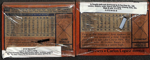 Lot of (2) Unopened 1978 Topps Baseball Cello Packs w. Ryan and Molitor on Top!