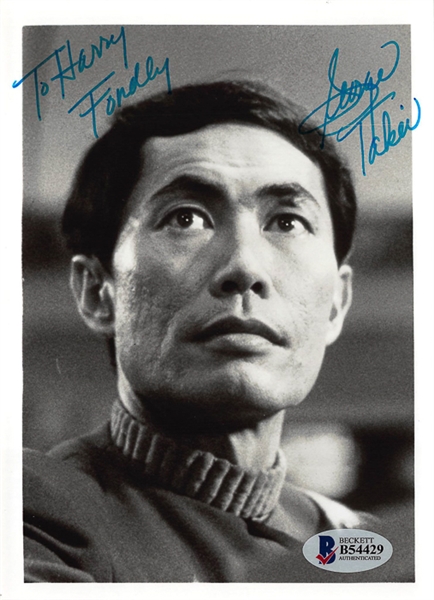 Lot Of 4 Star Trek Signed Pieces w. DeForest Kelly, George Takei & Nichelle Nichols - Beckett COA