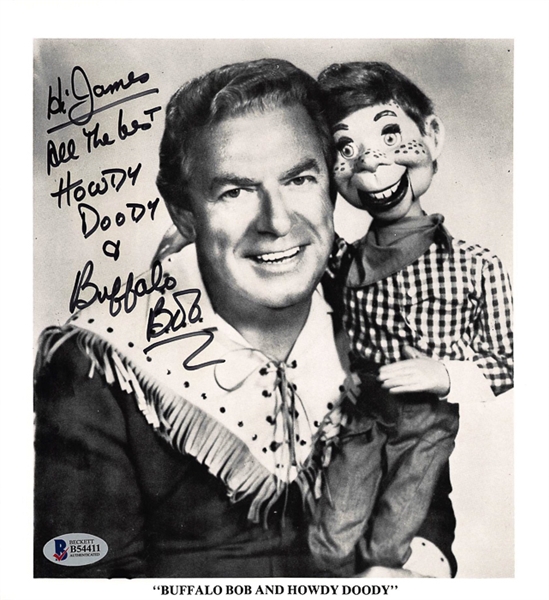 Buffalo Bob & Werner Klemperer Signed Photos - Beckett COA
