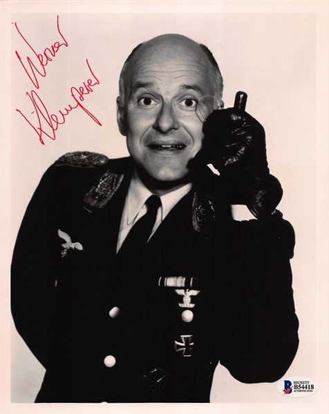 Buffalo Bob & Werner Klemperer Signed Photos - Beckett COA